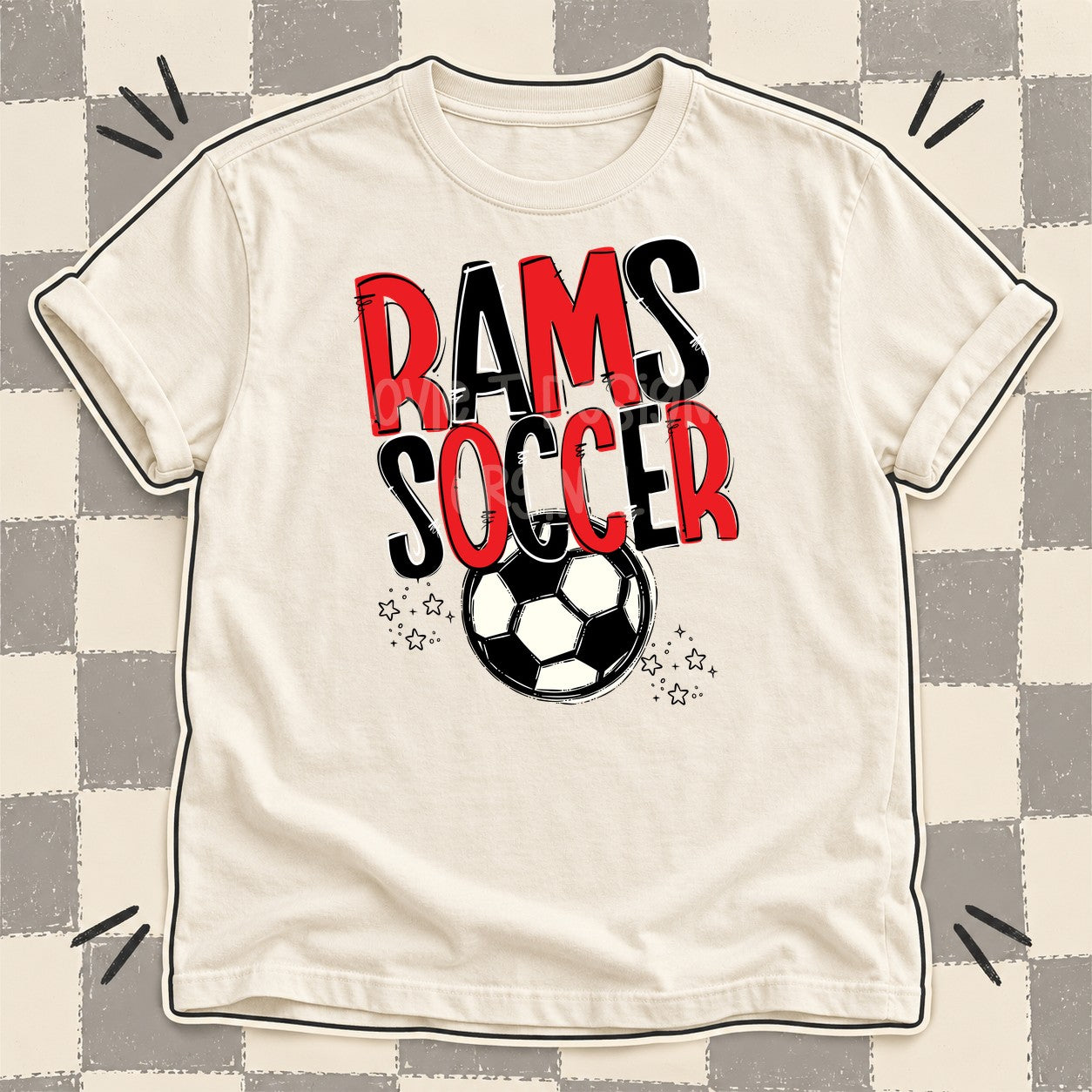 Team Go Soccer Mascots Rams Red Black design