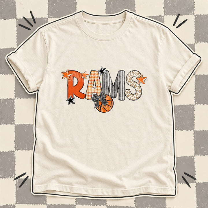 Rams Mixed Doodle Basketball Mascots – Hoops Houndstooth DTF transfer mockup