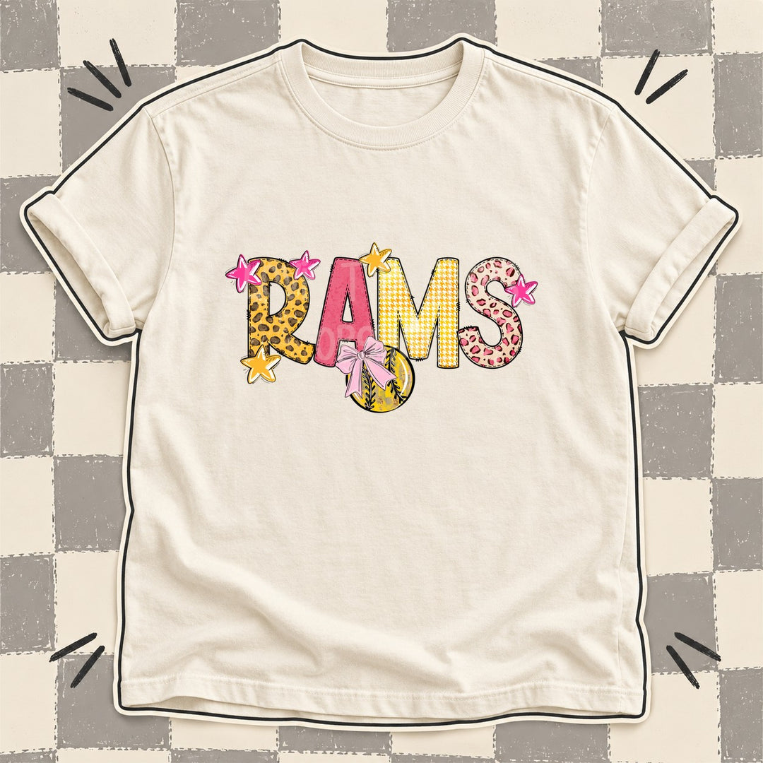 Rams Mixed Doodle Softball Mascots – Sunshine Leopard DTF transfer mockup