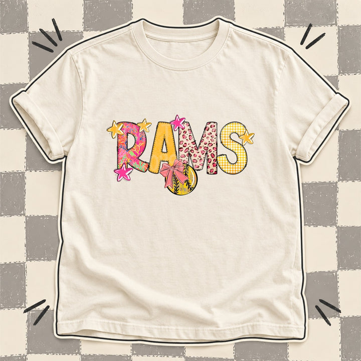Rams Mixed Doodle Softball Mascots – Softball Brights DTF transfer mockup