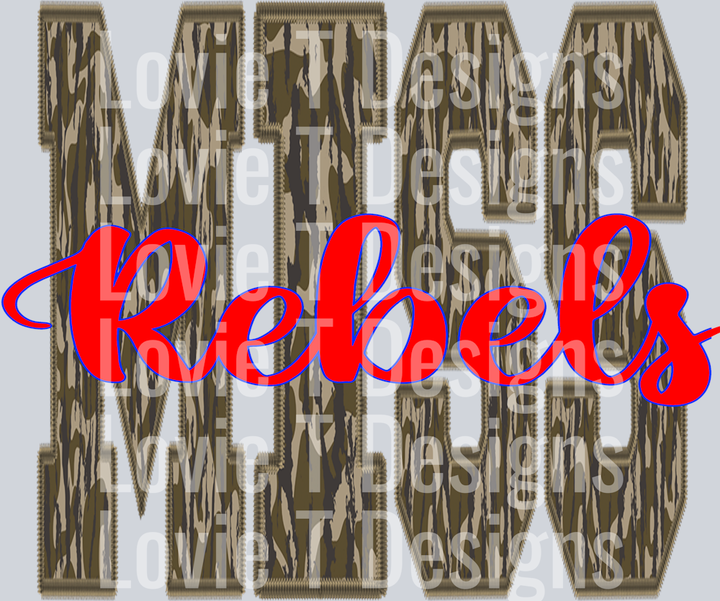 Rebels Woodland Camo Initials