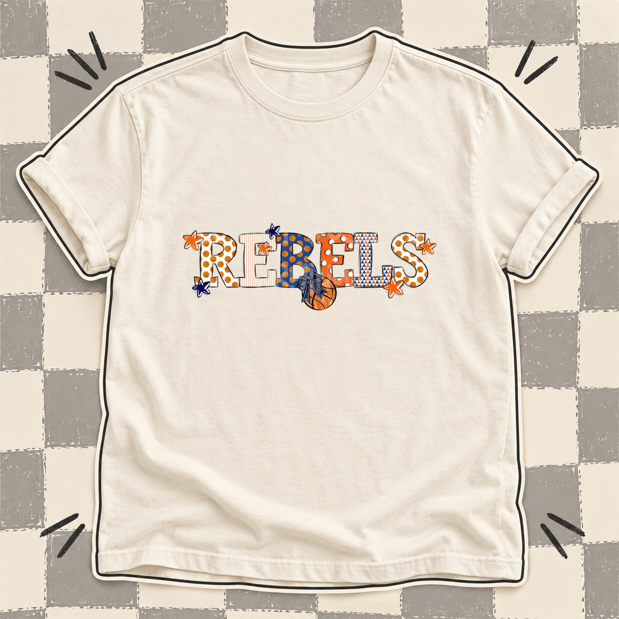 Mixed Doodle Basketball Mascots – Court Classic Rebels design