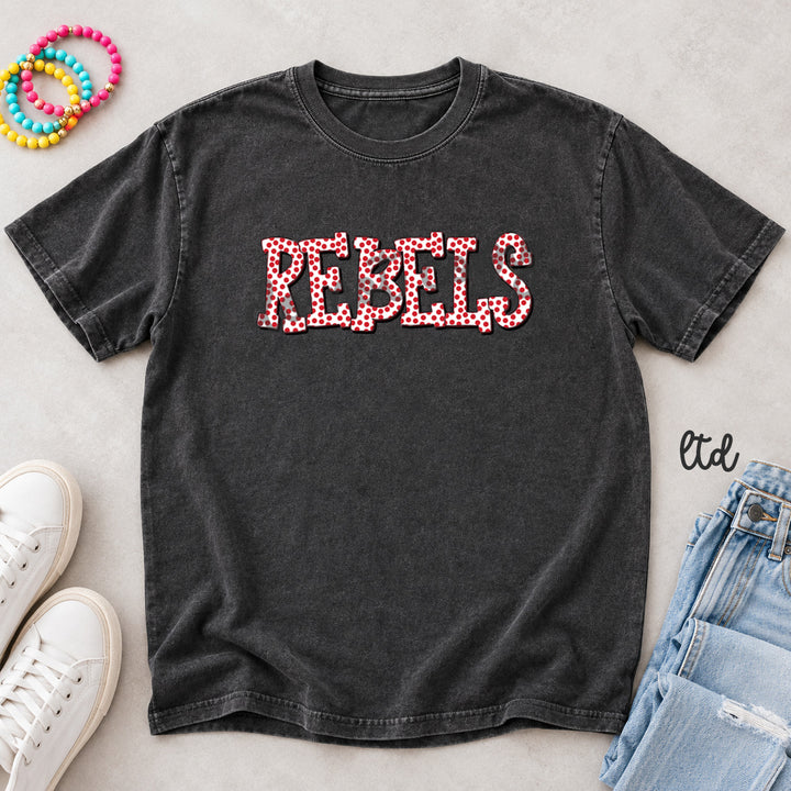 Rebels Red Polka Dot Mascots DTF transfer mockup