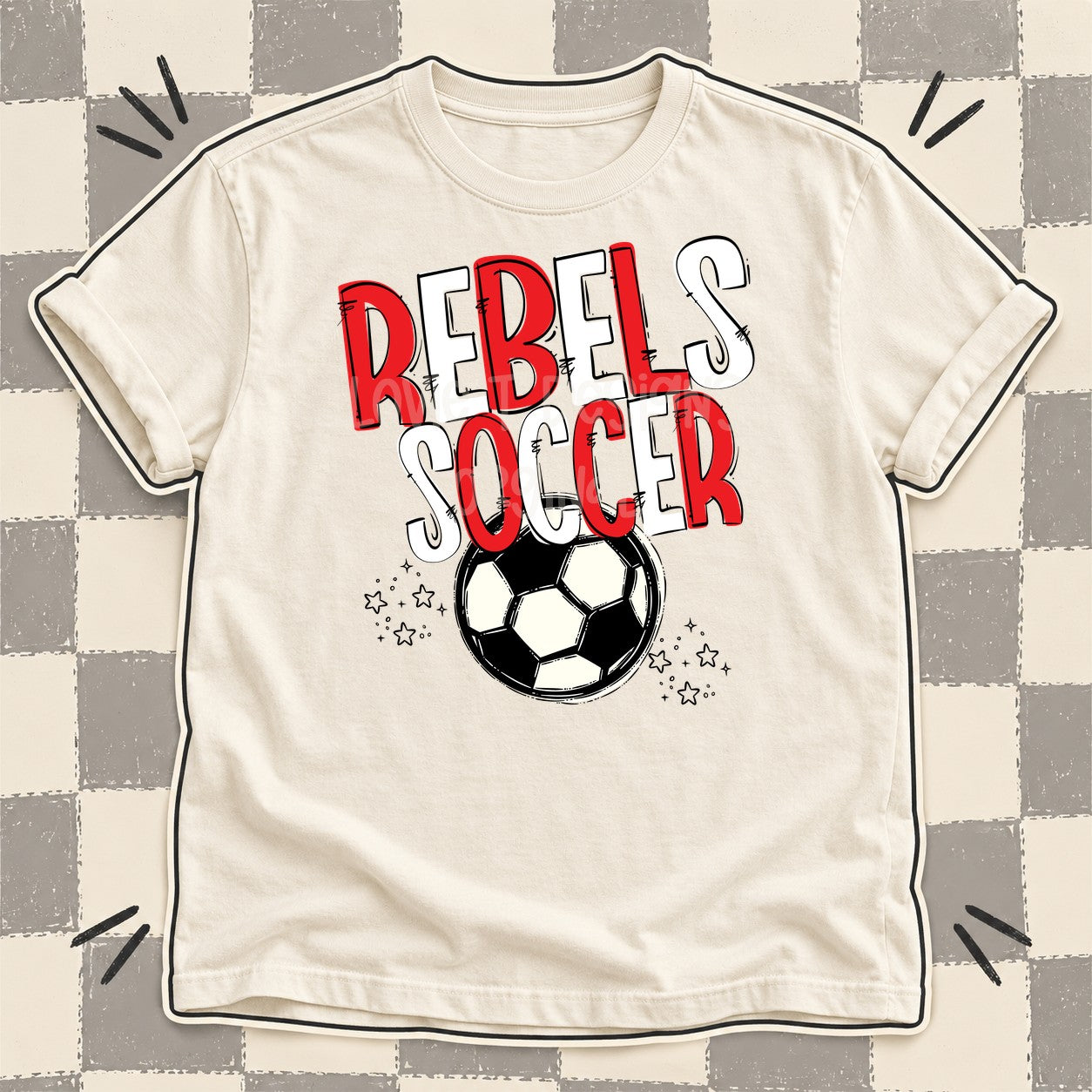 Team Go Soccer Mascots Rebels Red White design