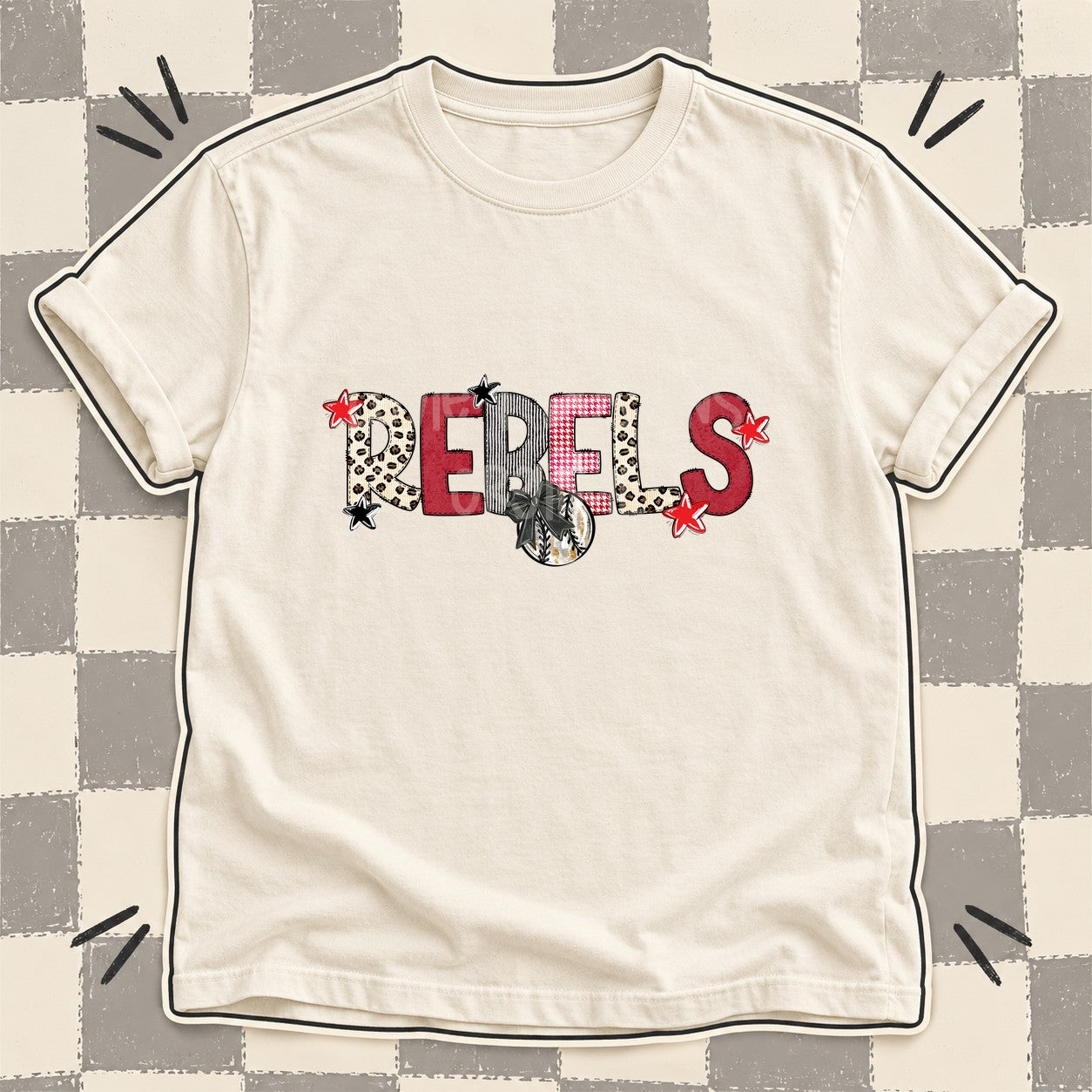 Mixed Doodle Baseball Mascots – Stitched Ballpark Rebels design