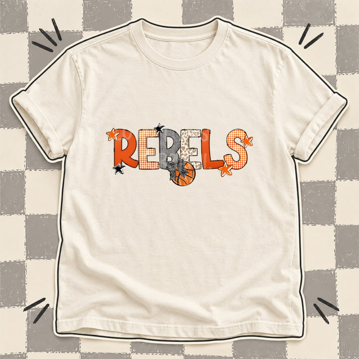 Rebels Mixed Doodle Basketball Mascots – Hoops Houndstooth DTF transfer mockup