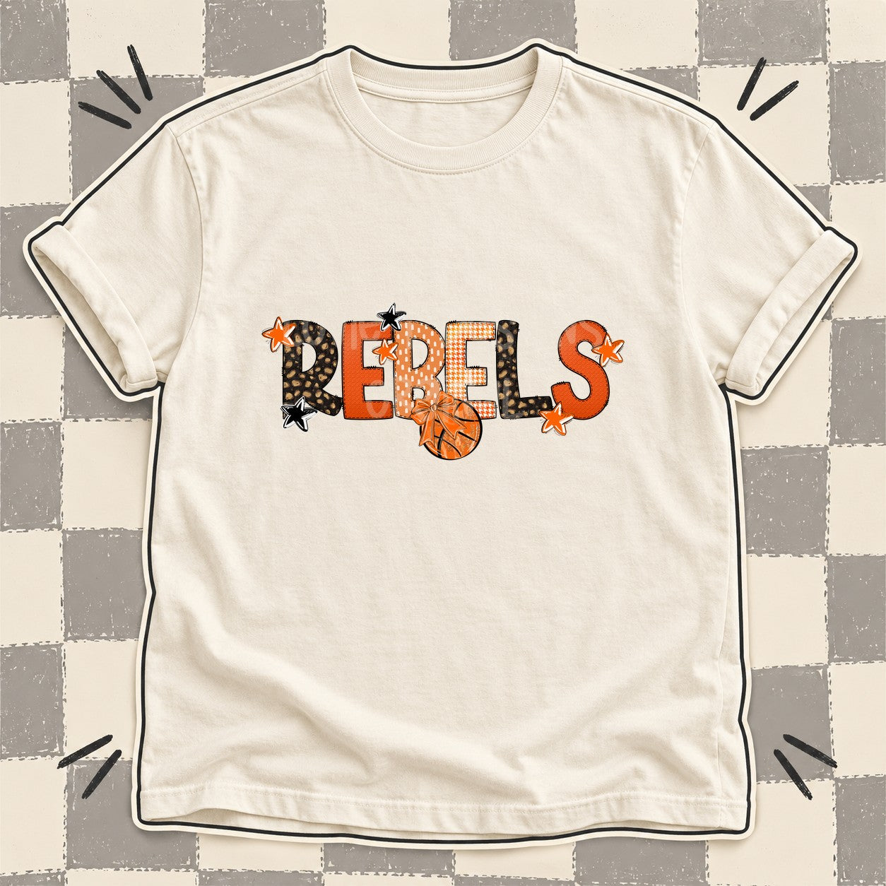 Mixed Doodle Basketball Mascots – Leopard Court Rebels design