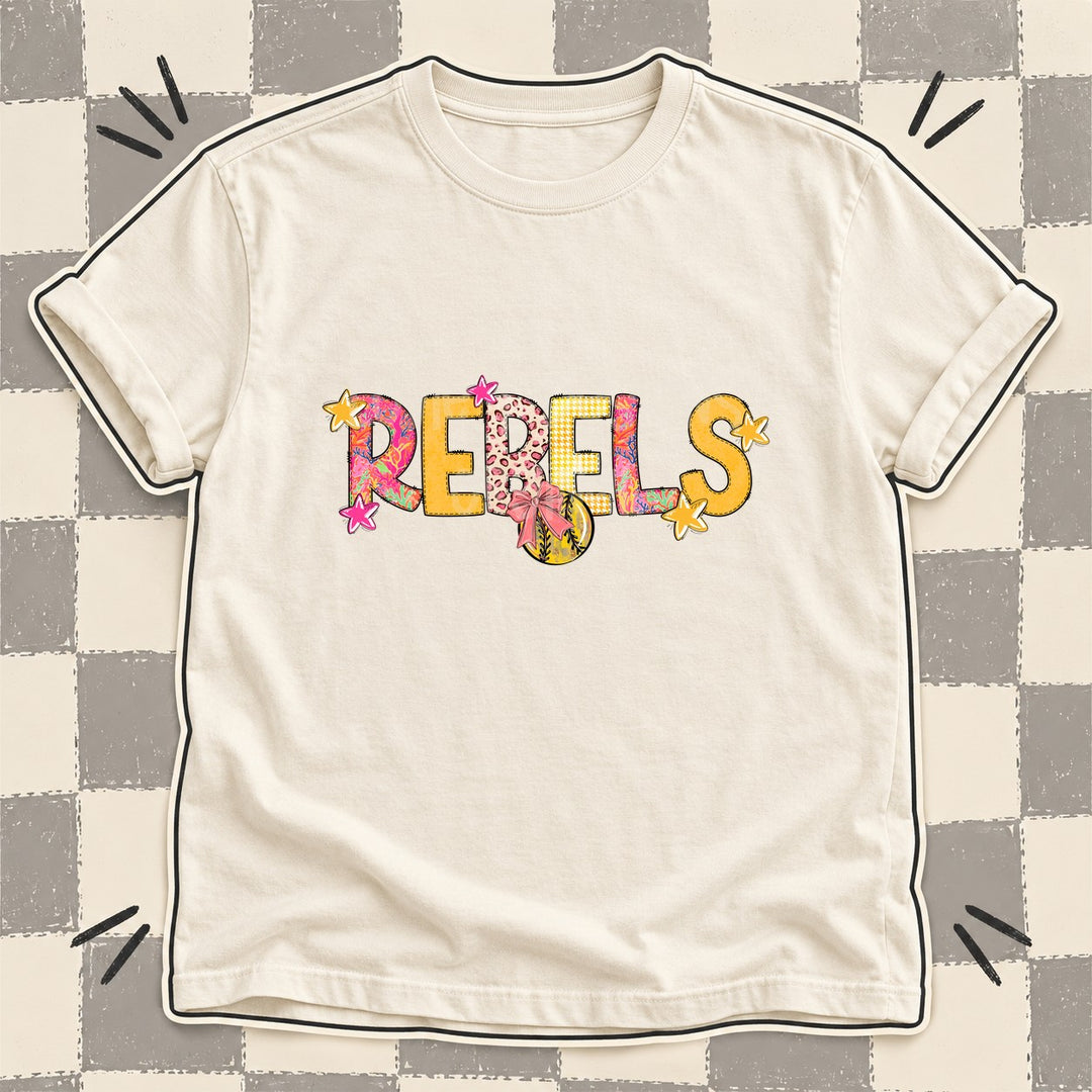Rebels Mixed Doodle Softball Mascots – Softball Brights DTF transfer mockup