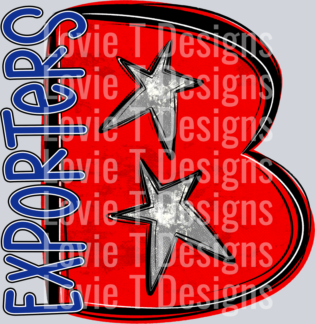 RED B EXPORTERS STARRY MASCOT