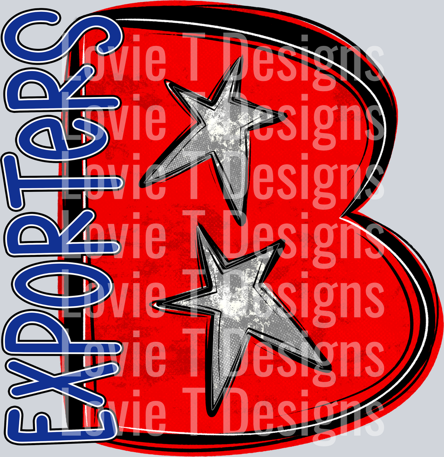 RED B EXPORTERS STARRY MASCOT