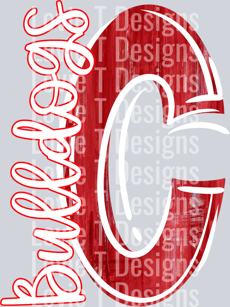 RED C BULLDOGS PAINTED INITIALS