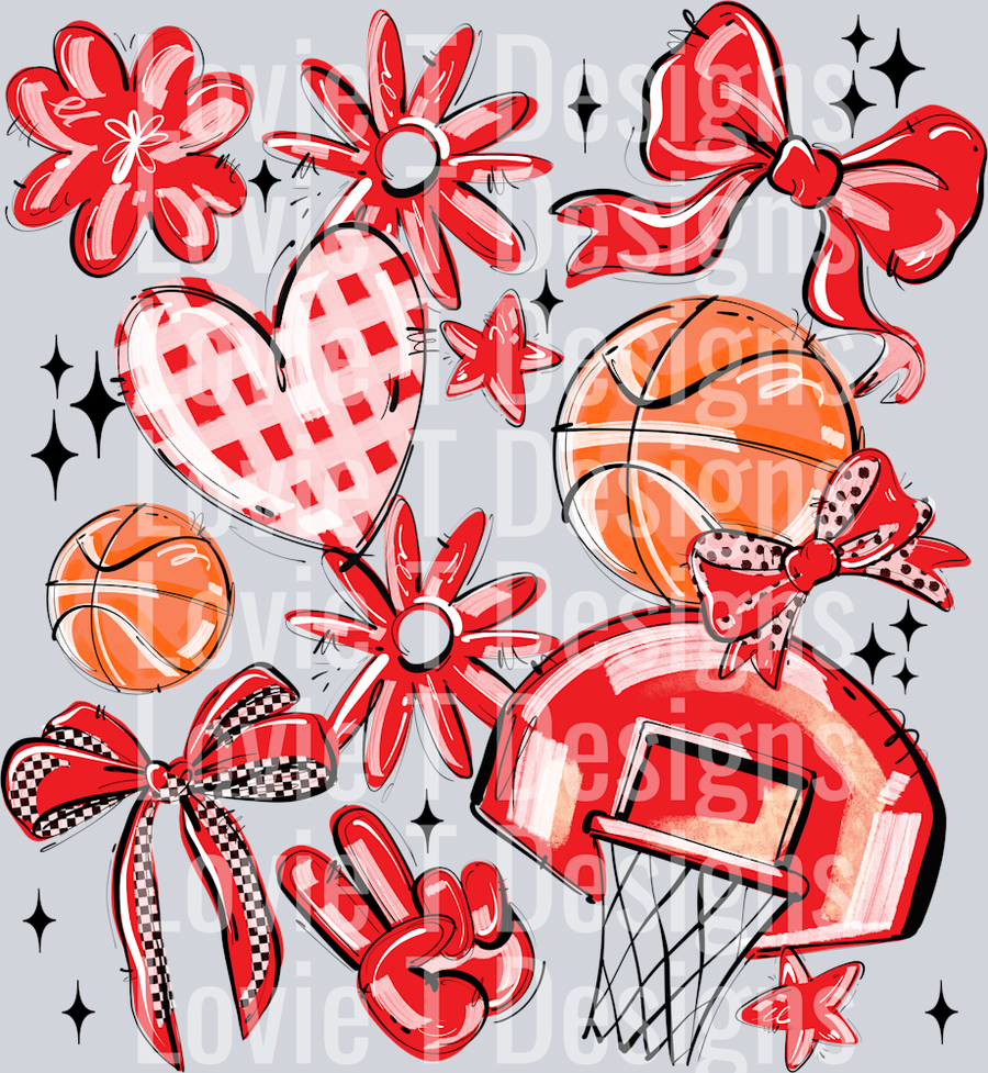 RED PLAY BALL BASKETBALL COLLAGE