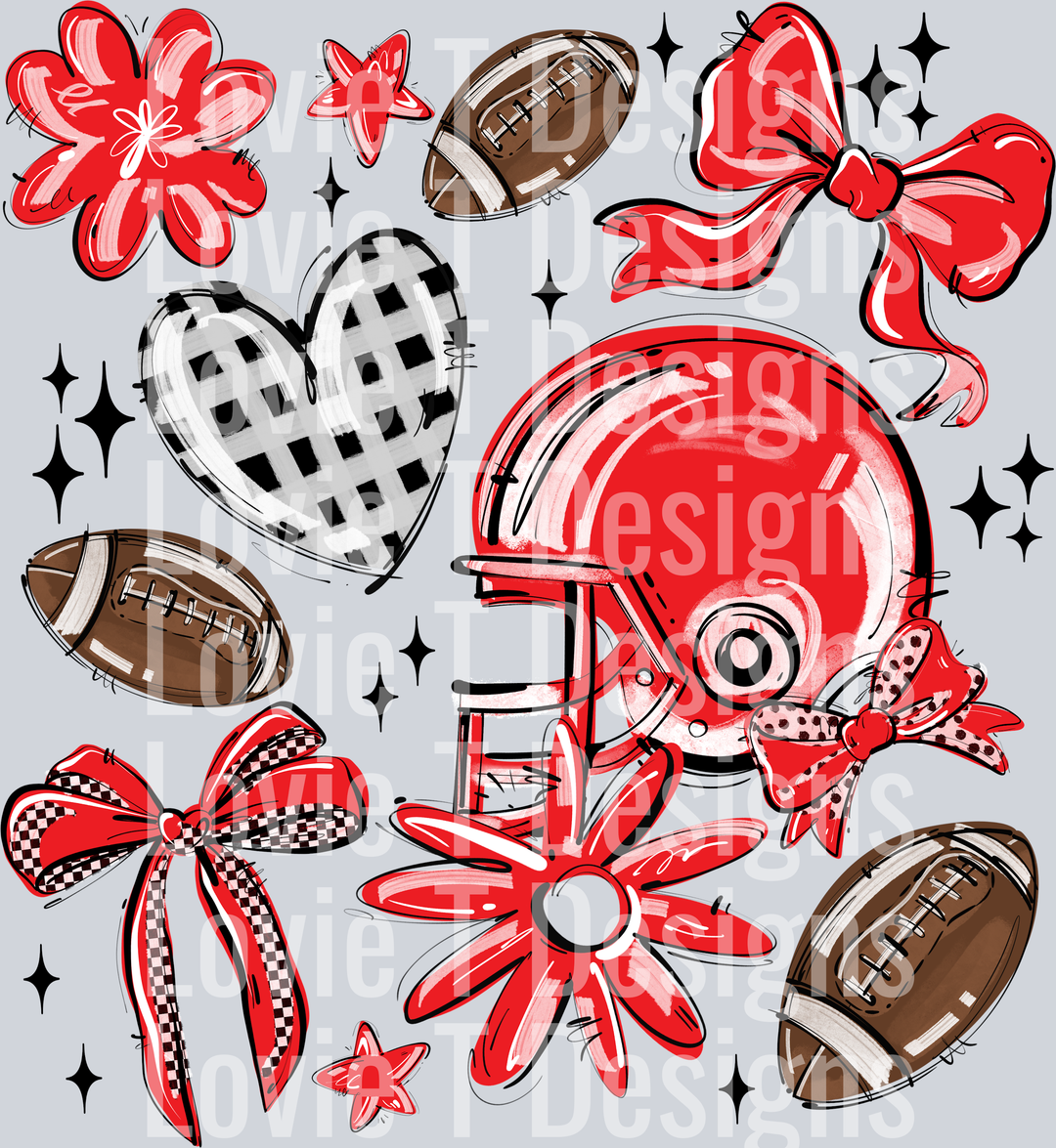 RED PLAY BALL FOOTBALL COLLAGE