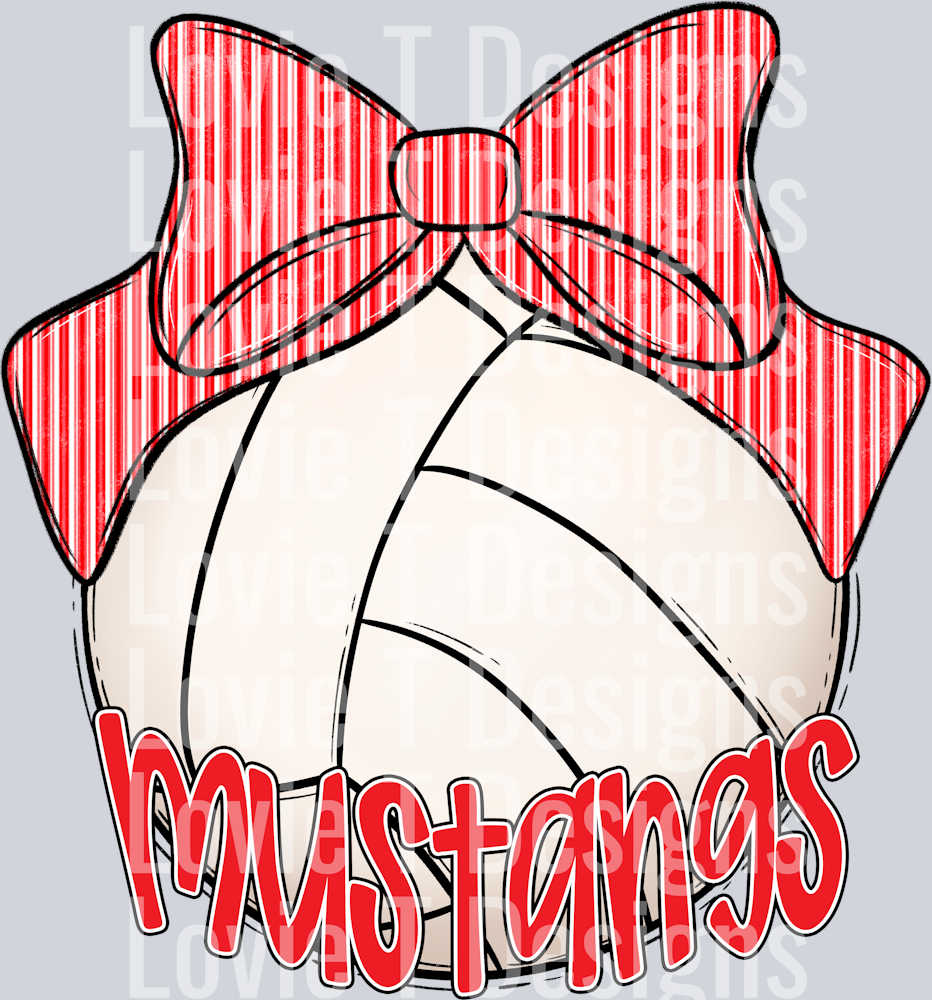 RED SEERSUCKER VOLLEYBALL MUSTANGS