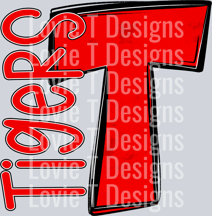 RED T TIGERS STARRY MASCOT