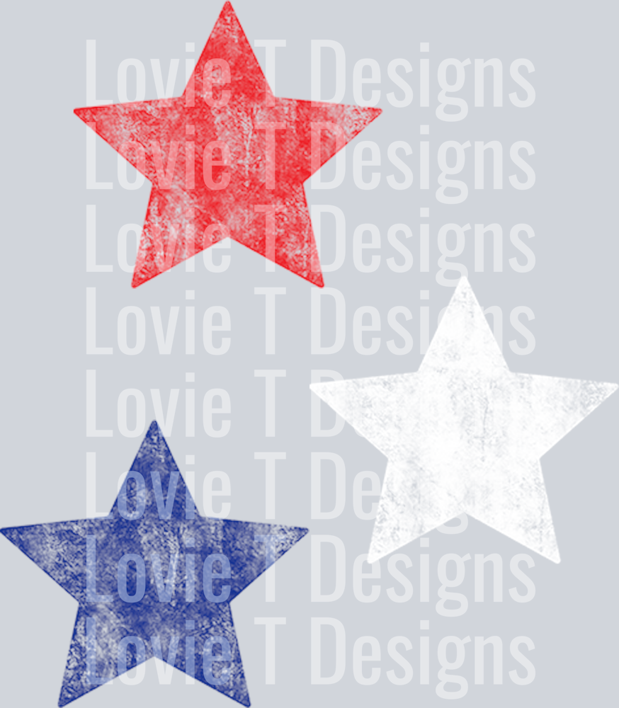 RED WHITE AND BLUE ACID STARS