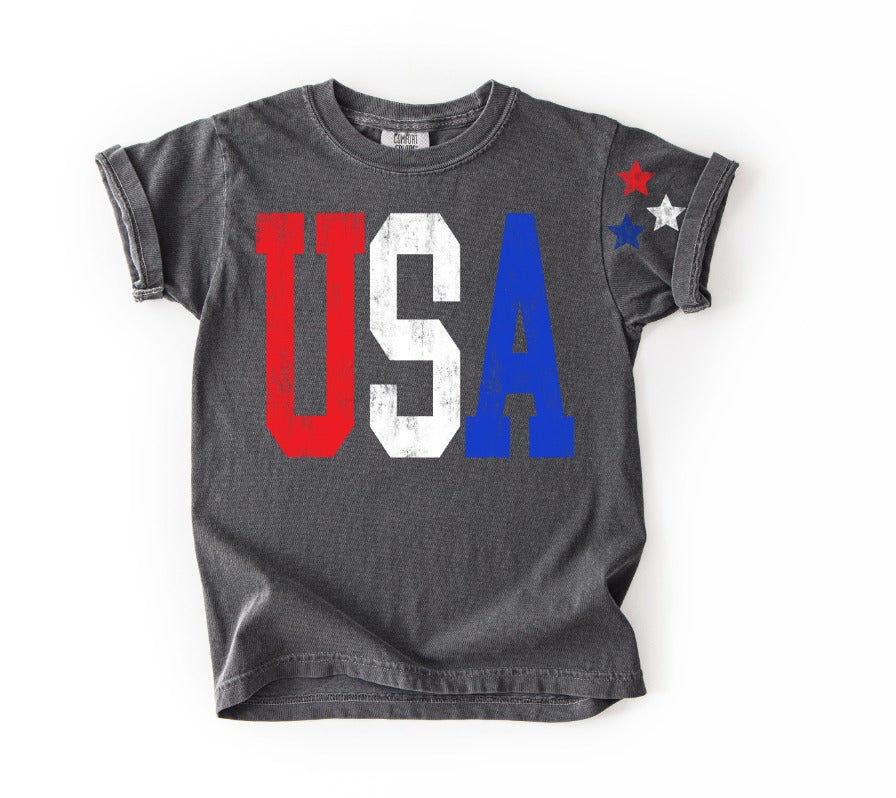 Red White Blue Acid Stars DTF transfer design