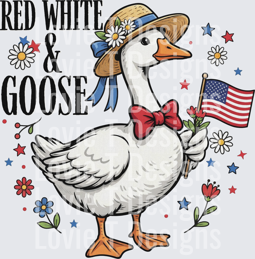 RED WHITE AND GOOSE