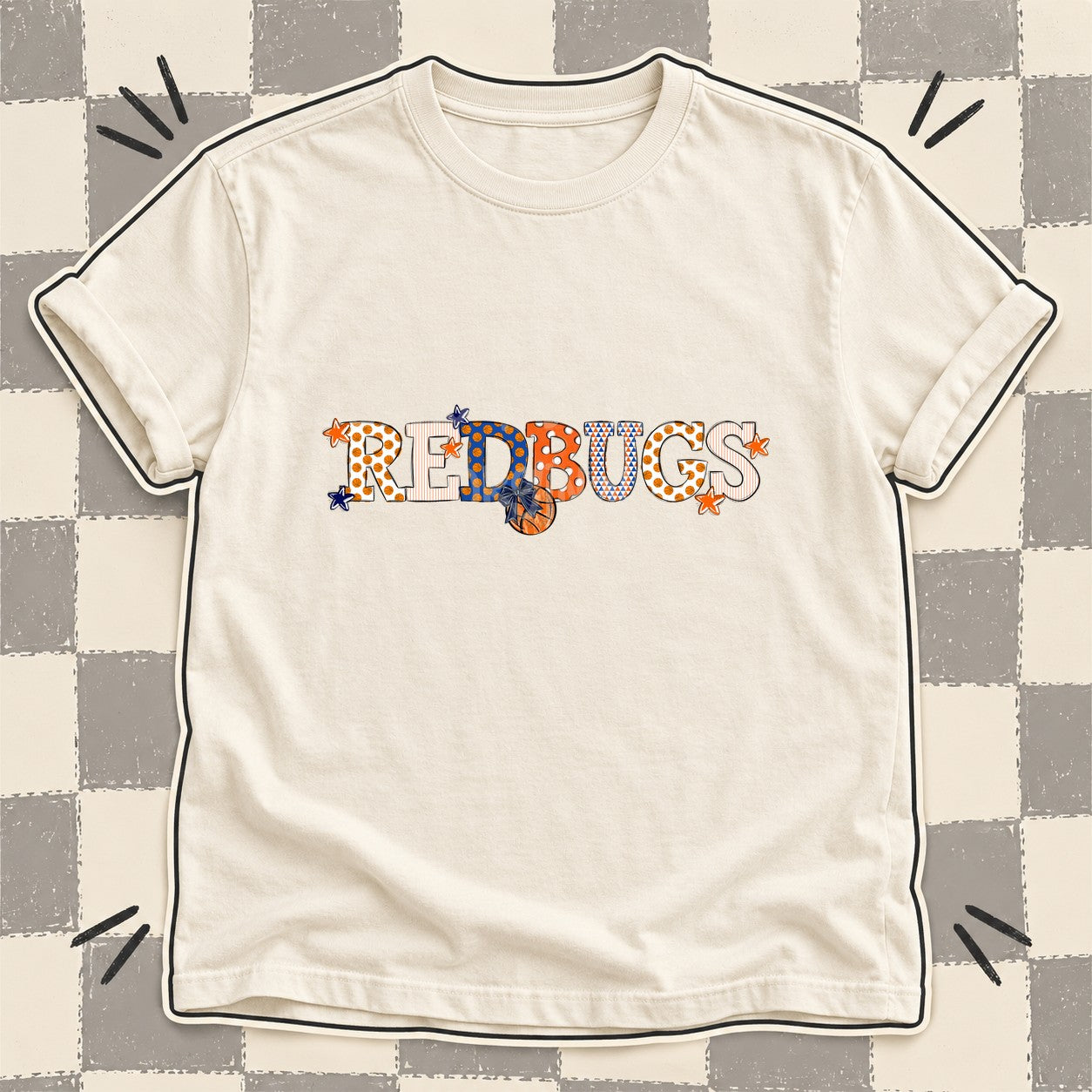 Mixed Doodle Basketball Mascots – Court Classic Redbugs design