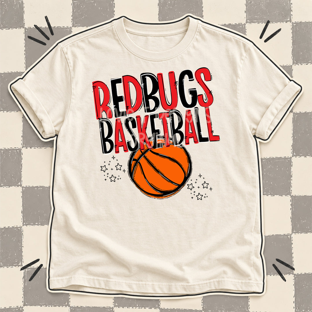 Redbugs Red Black Team Go Basketball Mascots DTF transfer