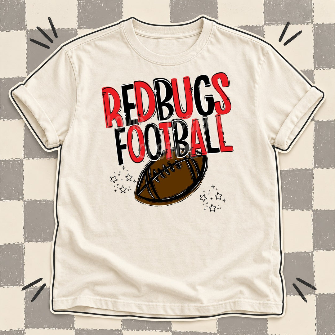 Redbugs Red Black Team Go Football Mascots DTF transfer mockup
