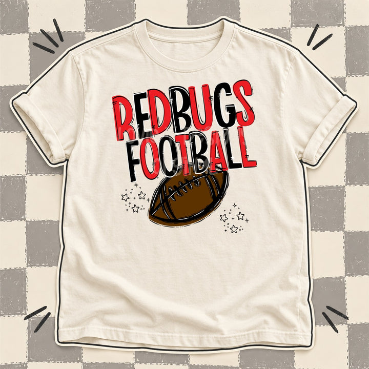Redbugs Red Black Team Go Football Mascots DTF transfer mockup