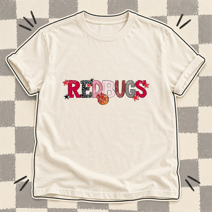 Redbugs Red Black White Mixed Doodle Basketball Mascots – Mascot Colors DTF transfer mockup