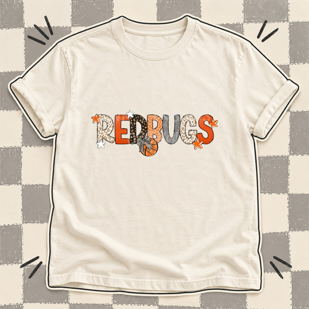 Redbugs Mixed Doodle Basketball Mascots – Orange and Brown DTF transfer mockup