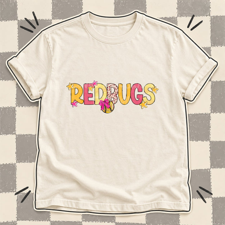 Redbugs Mixed Doodle Softball Mascots – Stitched Softball DTF transfer mockup