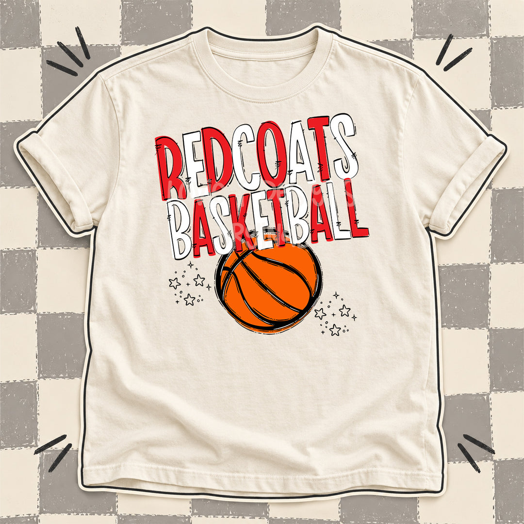 Redcoats Red White Team Go Basketball Mascots DTF transfer