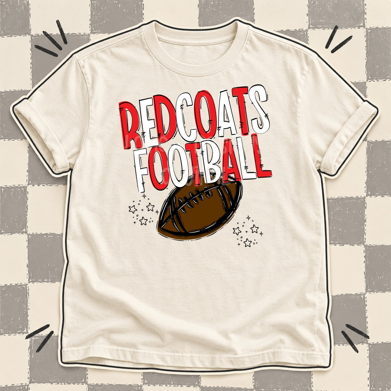 Team Go Football Mascots Redcoats Red White design