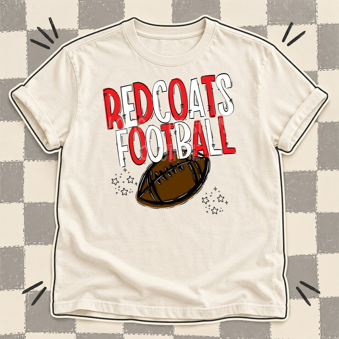 Redcoats Red White Team Go Football Mascots DTF transfer mockup