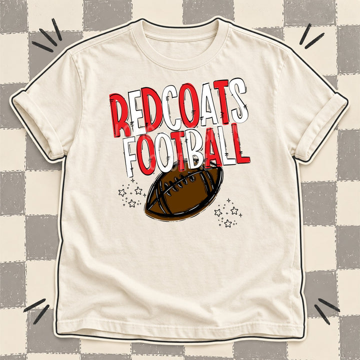 Redcoats Red White Team Go Football Mascots DTF transfer mockup