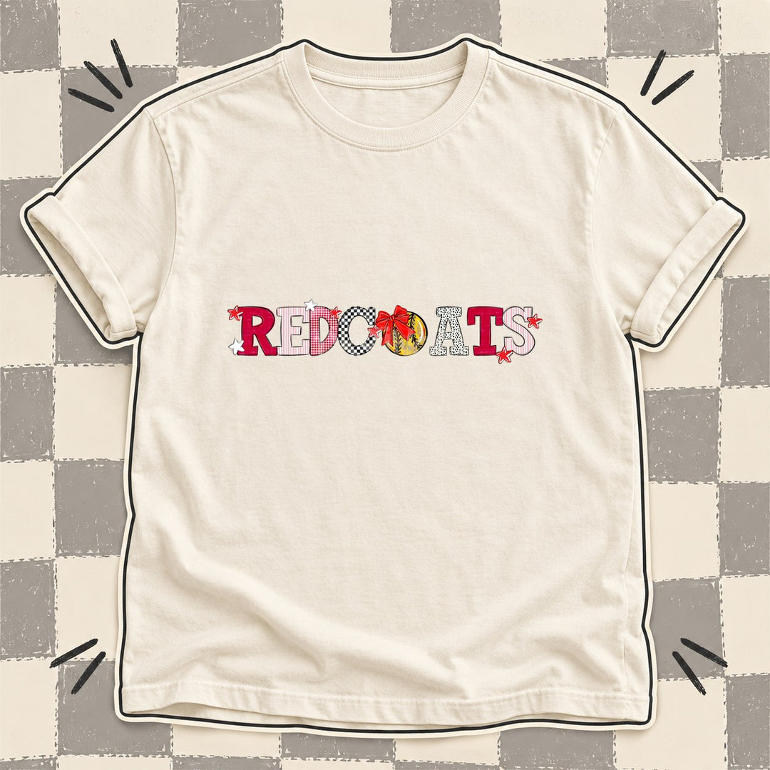 Redcoats Red White Mixed Doodle Softball Mascots – Mascot Colors DTF transfer mockup
