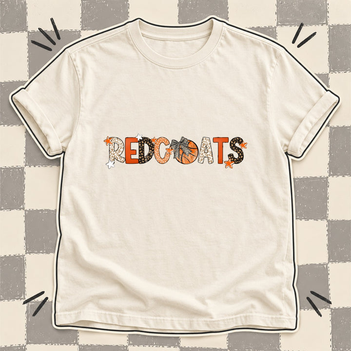 Redcoats Mixed Doodle Basketball Mascots – Orange and Brown DTF transfer mockup