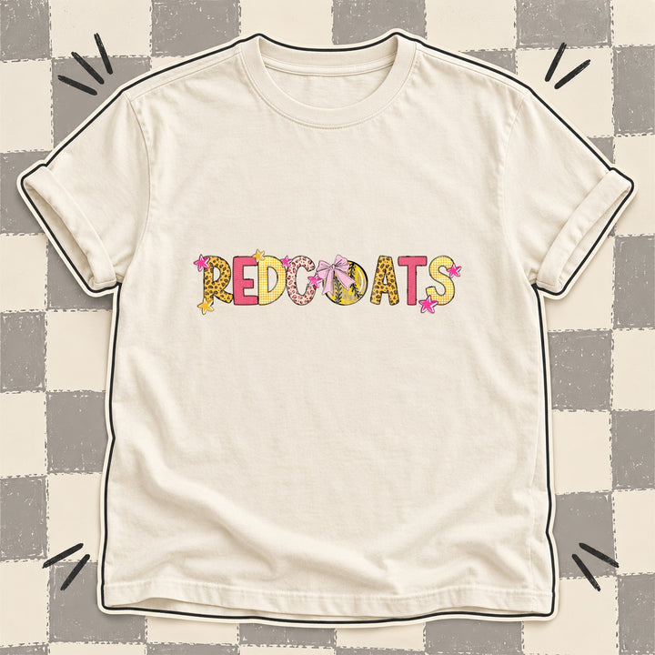 Redcoats Mixed Doodle Softball Mascots – Sunshine Leopard DTF transfer mockup