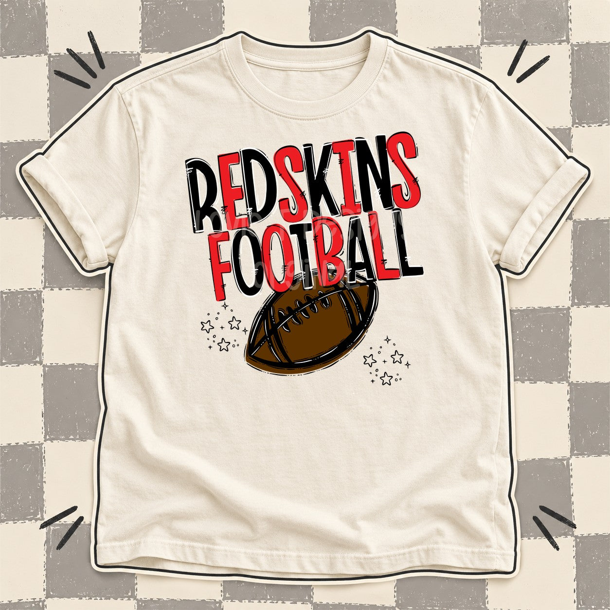 Team Go Football Mascots Redskins Black Red design