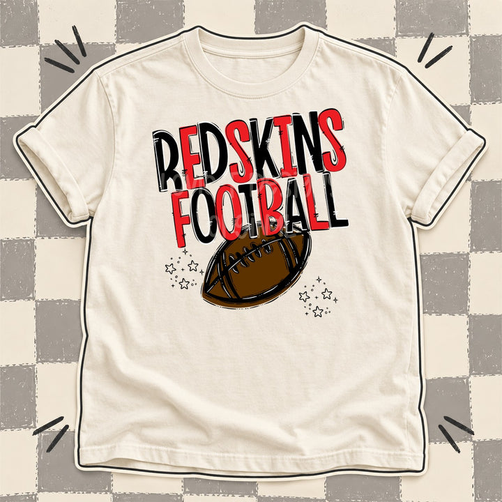 Redskins Black Red Team Go Football Mascots DTF transfer mockup
