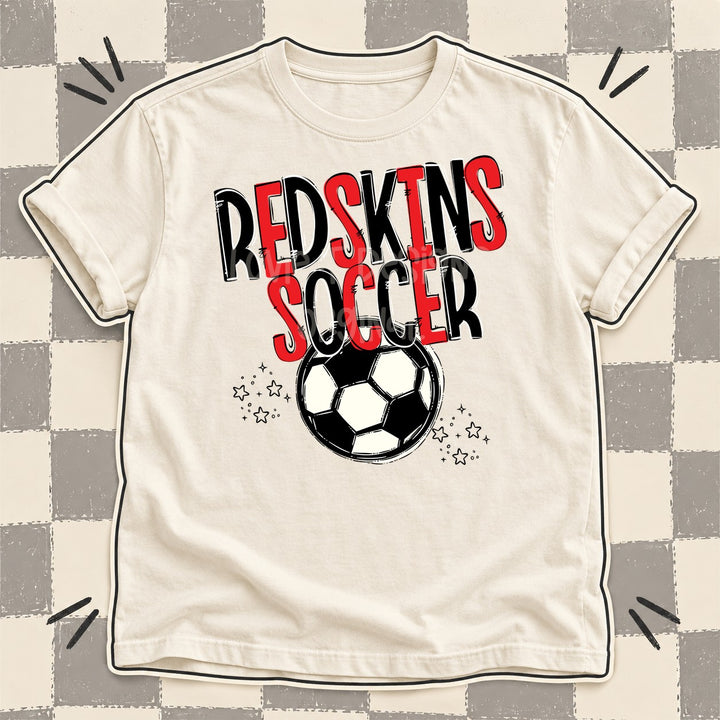 Redskins Black Red Team Go Soccer Mascots DTF transfer mockup