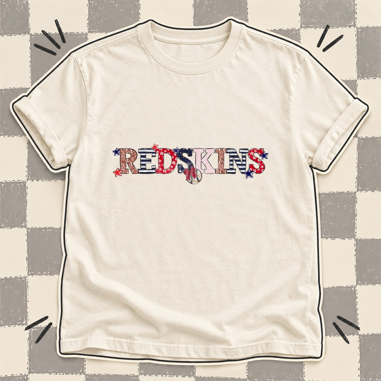 Mixed Doodle Baseball Mascots – Ballpark Classic Redskins design