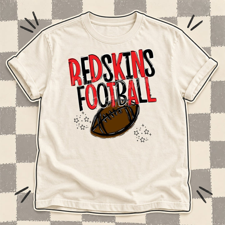 Redskins Red Black Team Go Football Mascots DTF transfer mockup