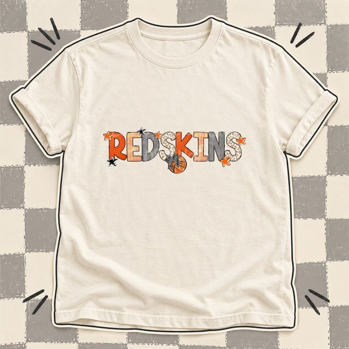 Redskins Mixed Doodle Basketball Mascots – Hoops Houndstooth DTF transfer mockup