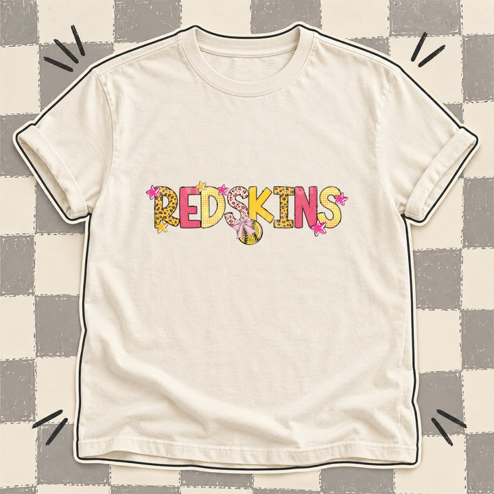 Redskins Mixed Doodle Softball Mascots – Sunshine Leopard DTF transfer mockup