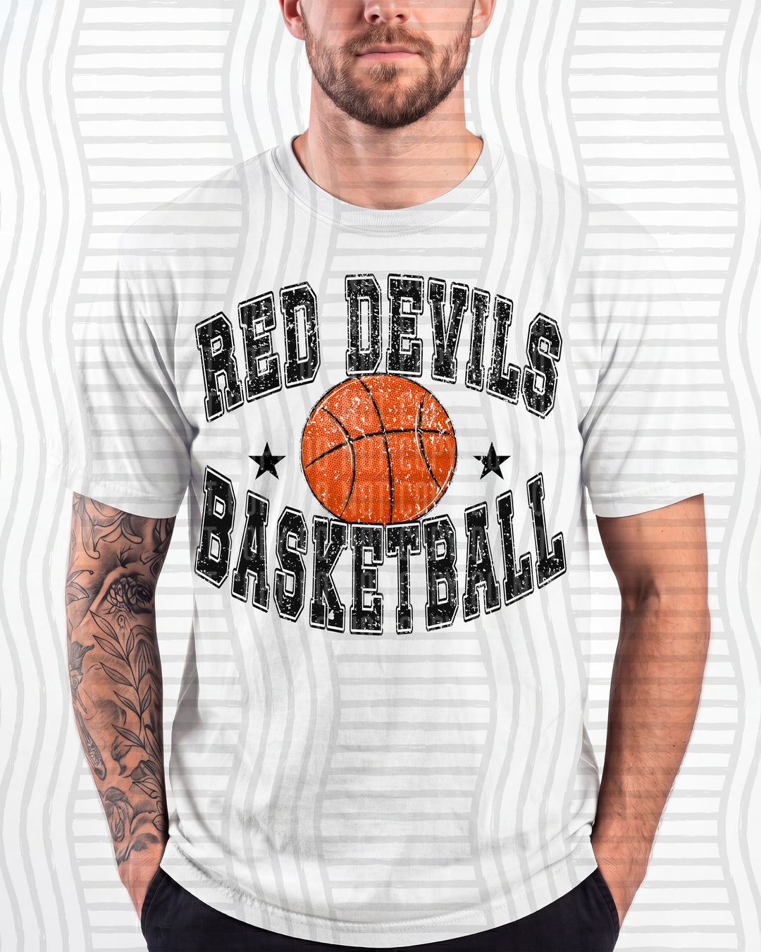 Red Devils Basketball Varsity Mascots DTF transfer