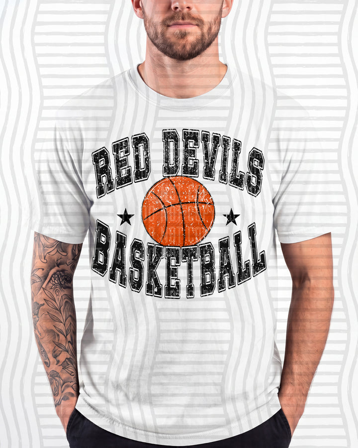 Red Devils Basketball Varsity Mascots DTF transfer