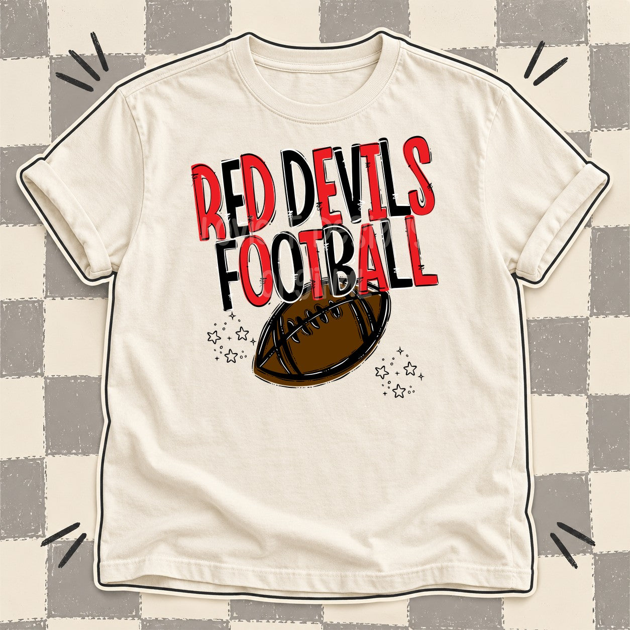 Team Go Football Mascots Red Devils Red Black design