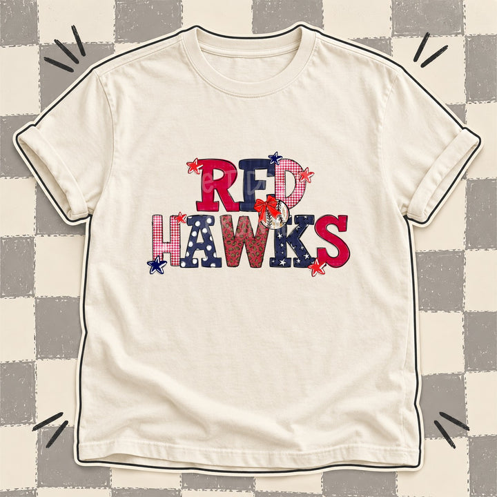 Red Hawks Red Navy Mixed Doodle Baseball Mascots – Mascot Colors DTF transfer mockup