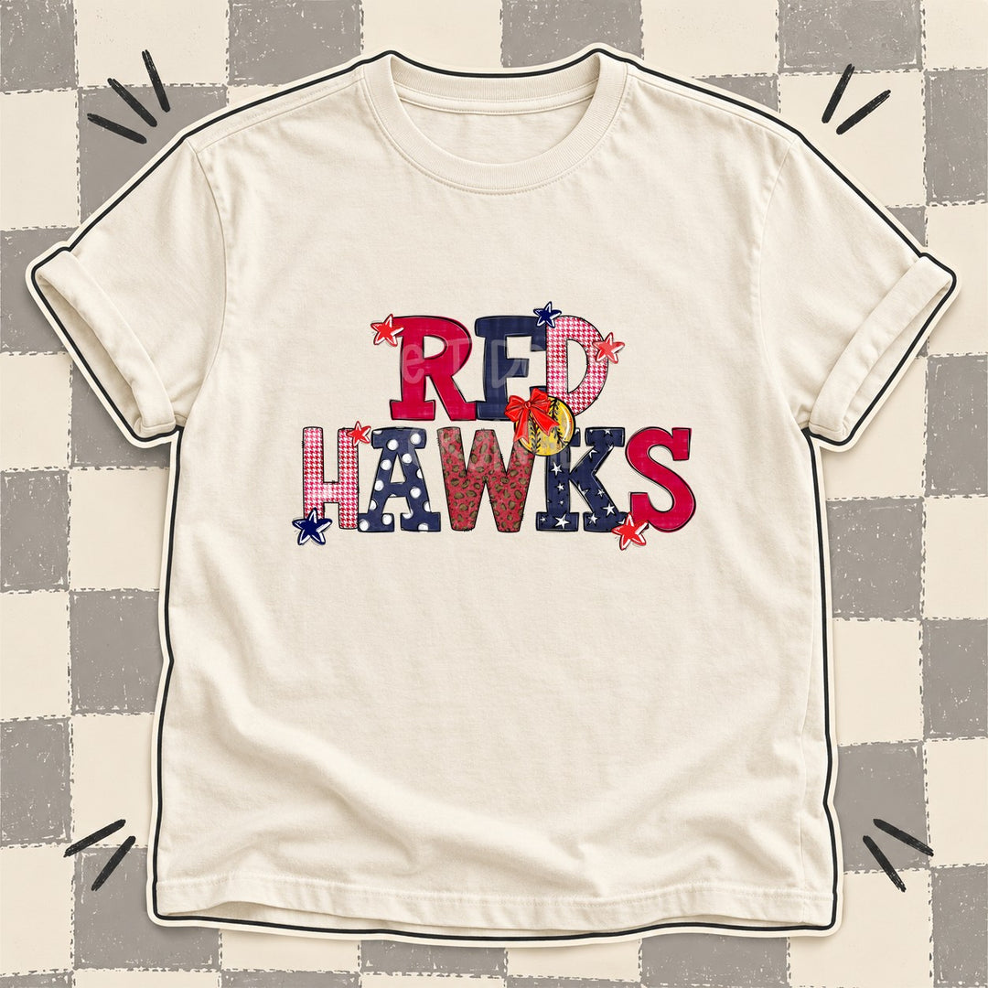 Red Hawks Red Navy Mixed Doodle Softball Mascots – Mascot Colors DTF transfer mockup