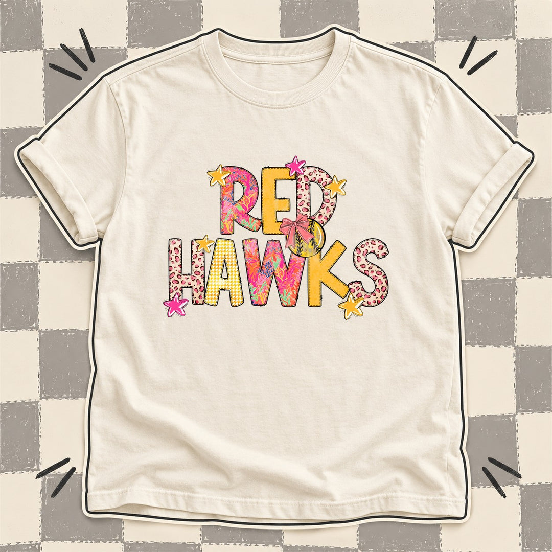 Red Hawks Mixed Doodle Softball Mascots – Softball Brights DTF transfer mockup