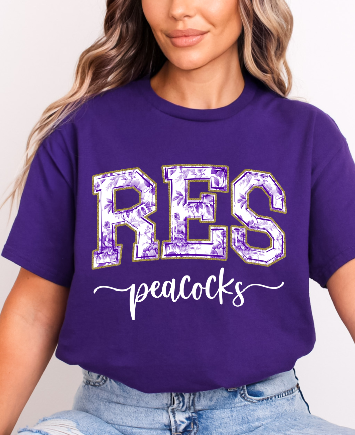 RES PEACOCKS PURPLE TOILE